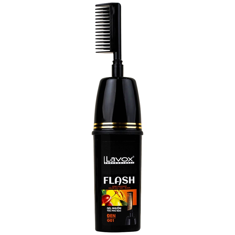 Gel nhuộm tóc phủ bạc Flash Lavox G01 màu đen (150ml)