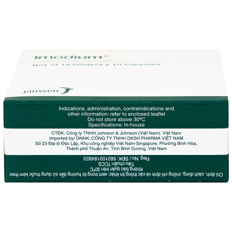 Thuốc Imodium 2mg Janssen điều trị tiêu chảy cấp tính (10 vỉ x 10 viên)