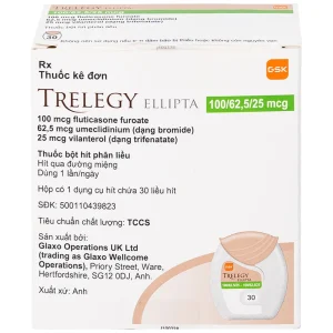 Thuốc bột hít phân liều Trelegy Ellipta GSK điều trị bệnh phổi tắc nghẽn mãn tính (30 liều hít)