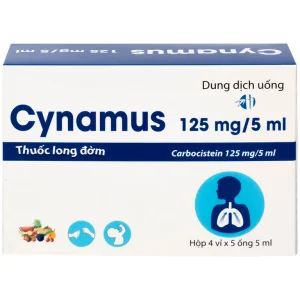 Dung dịch uống Cynamus 125mg/5ml CPC1HN dùng khi ho có đàm, tăng tiết nhiều đàm (4 vỉ x 5 ống)
