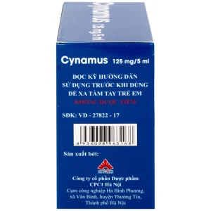Dung dịch uống Cynamus 125mg/5ml CPC1HN dùng khi ho có đàm, tăng tiết nhiều đàm (4 vỉ x 5 ống)