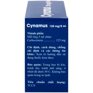 Dung dịch uống Cynamus 125mg/5ml CPC1HN dùng khi ho có đàm, tăng tiết nhiều đàm (4 vỉ x 5 ống)