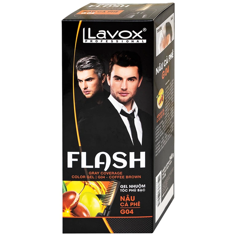 Gel nhuộm tóc phủ bạc Flash Lavox G04 màu nâu cà phê (150ml)
