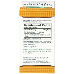 Viên uống Milk Thistle Nature's Bounty hỗ trợ tăng cường chức năng gan, bảo vệ gan (50 viên)