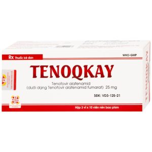 Thuốc Tenoqkay 25mg Phương Đông điều trị bệnh viêm gan siêu vi B mạn tính (3 vỉ x 10 viên)