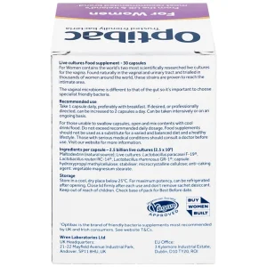 Viên uống Optibac Intimate Flora For Women bổ sung lợi khuẩn hỗ trợ sức khỏe nữ giới (30 viên)
