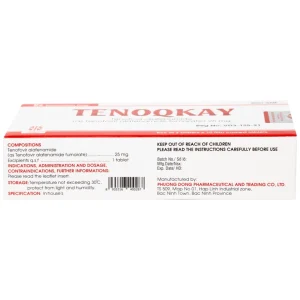 Thuốc Tenoqkay 25mg Phương Đông điều trị bệnh viêm gan siêu vi B mạn tính (3 vỉ x 10 viên)