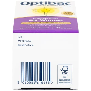 Viên uống Optibac Intimate Flora For Women bổ sung lợi khuẩn hỗ trợ sức khỏe nữ giới (30 viên)