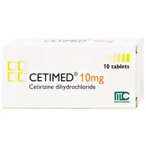 Thuốc Cetimed 10mg Medochemie điều trị triệu chứng viêm mũi dị ứng (1 vỉ x 10 viên)