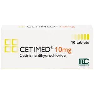 Thuốc Cetimed 10mg Medochemie điều trị triệu chứng viêm mũi dị ứng (1 vỉ x 10 viên)