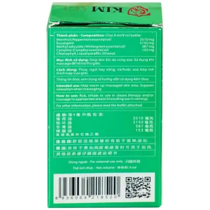 Dầu gió lăn Kimagi New Agimexpharm làm ấm da vùng xoa, sử dụng khi massage hỗ trợ thư giãn (9ml)