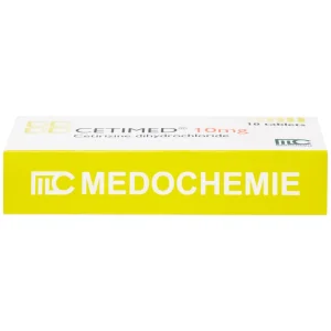 Thuốc Cetimed 10mg Medochemie điều trị triệu chứng viêm mũi dị ứng (1 vỉ x 10 viên)