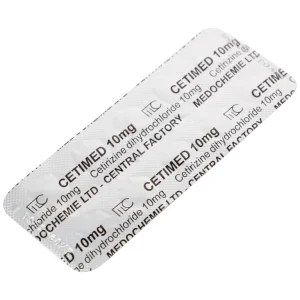 Thuốc Cetimed 10mg Medochemie điều trị triệu chứng viêm mũi dị ứng (1 vỉ x 10 viên)