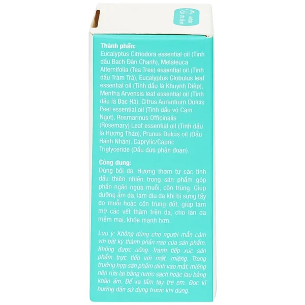 Tinh dầu bạch đàn chanh Kutieskin giúp đuổi muỗi và côn trùng, dịu vết sưng tấy, làm dịu da (5ml)