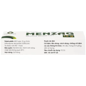 Thuốc mỡ bôi da Menzag 0.05% Medbolide giảm tình trạng viêm và ngứa của bệnh da liễu