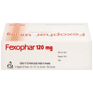 Thuốc Fexophar 120mg TV.Pharm điều trị triệu chứng viêm mũi dị ứng, sổ mũi, hắt hơi, dị ứng da (5 vỉ x 10 viên)