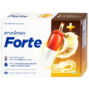 Viên nang Enzymax Forte MHD hỗ trợ tăng cường tiêu hóa, giảm chứng đầy bụng khó tiêu (2 vỉ x 10 viên)