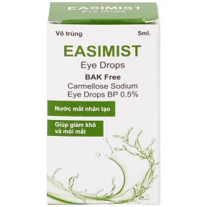 Nước mắt nhân tạo Easimist Eye Drops Indiana Ophthalmics giúp giảm khô và mỏi mắt (5ml)