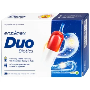 Viên uống EnzymaxDuo Biotics MHD bổ sung lợi khuẩn và enzyme tiêu hóa cho cơ thể (2 vỉ x 10 viên)