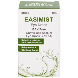Nước mắt nhân tạo Easimist Eye Drops Indiana Ophthalmics giúp giảm khô và mỏi mắt (5ml)