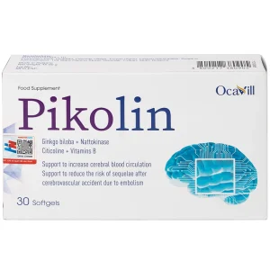 Viên uống Pikolin Ocavill hỗ trợ tăng tuần hoàn máu não, giảm hình thành cục máu đông (2 vỉ x 15 viên)