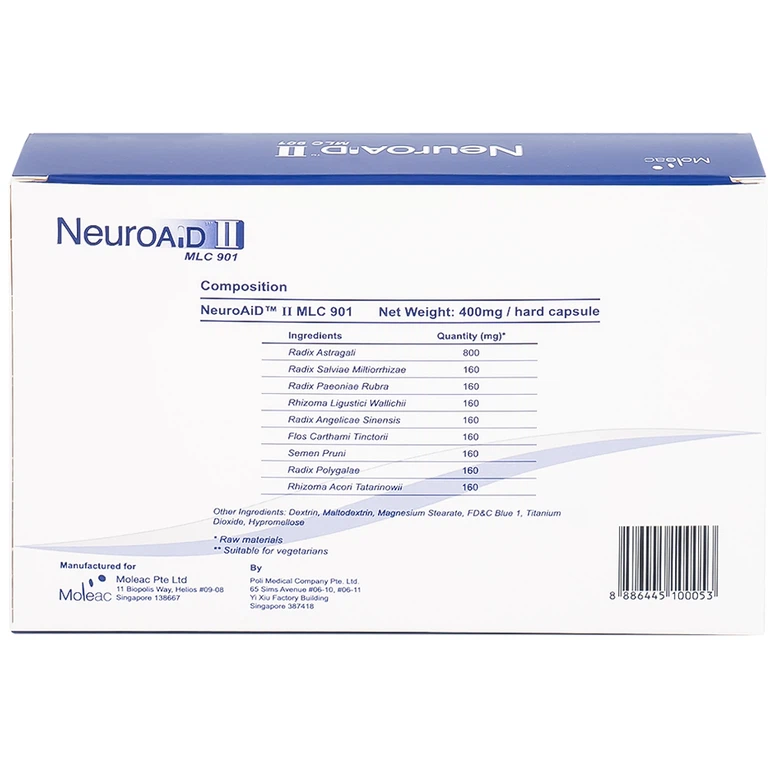Thuốc NeuroAID II MLC 901 Moleac điều trị phục hồi chức năng cho bệnh nhân đột quỵ (3 hộp x 60 viên)