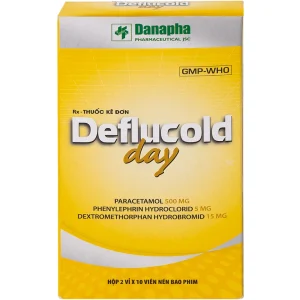 Thuốc Deflucold day Danapha giảm tạm thời các triệu chứng cảm lạnh và cảm cúm (2 vỉ x 10 viên)