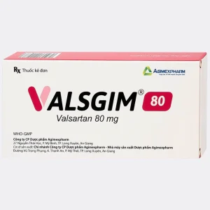 Thuốc Valsgim 80 Agimexpharm điều trị tăng huyết áp, suy tim (2 vỉ x 14 viên)