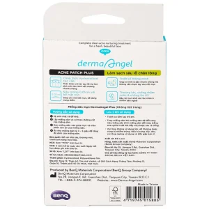 Miếng dán mụn ban ngày DermaAngel Plus hỗ trợ hút dịch mủ, làm lành vết thương nhanh chóng (12 miếng)