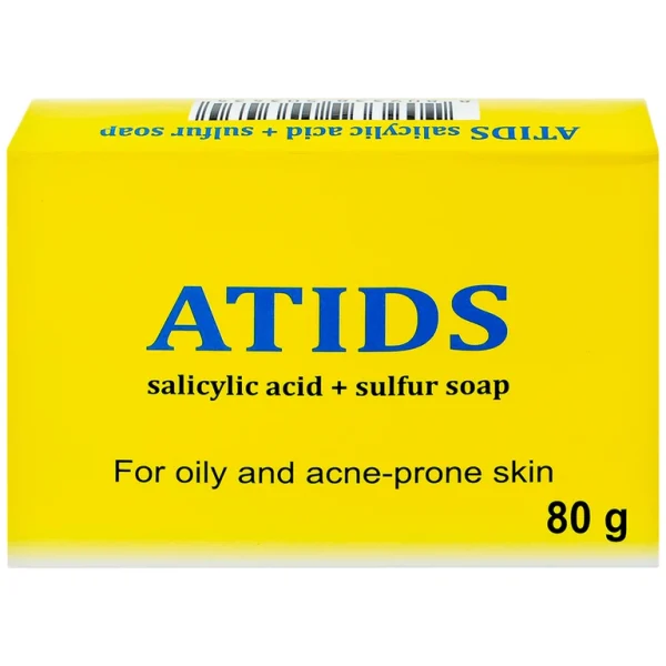 Xà phòng tắm Atids Salicylic Acid 2% + Sulfur làm sạch da, thích hợp cho da dầu, da mụn (80g)