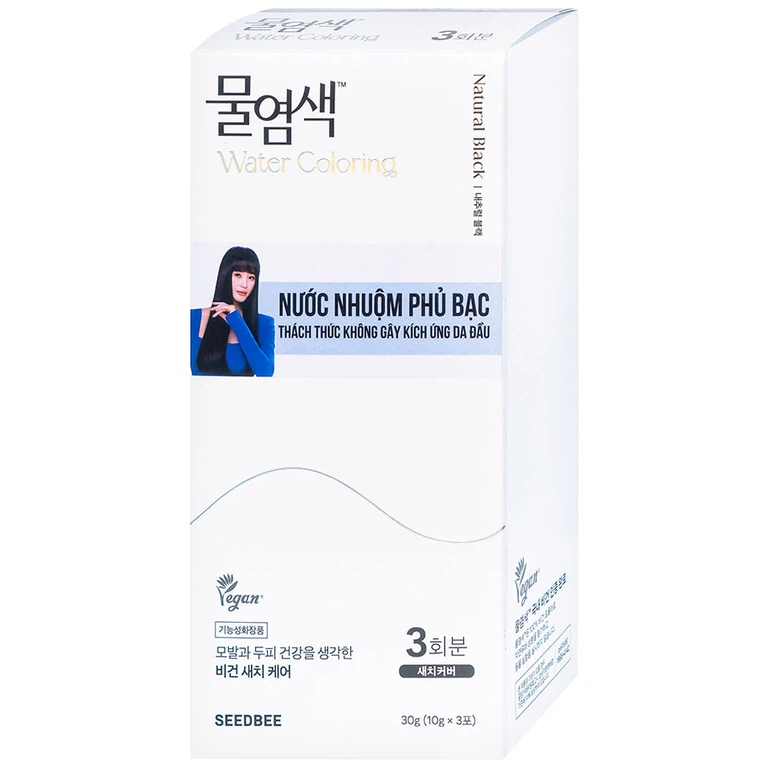 Nước nhuộm phủ bạc - đen tự nhiên Seedbee Water Coloring Natural Black (30g)