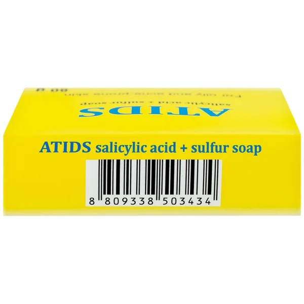 Xà phòng tắm Atids Salicylic Acid 2% + Sulfur làm sạch da, thích hợp cho da dầu, da mụn (80g)