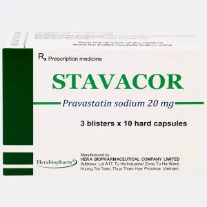 Thuốc Stavacor 20mg Herabiopharm điều trị tăng cholesterol máu (3 vỉ x 10 viên)