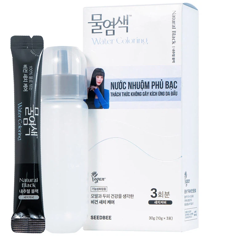 Nước nhuộm phủ bạc - đen tự nhiên Seedbee Water Coloring Natural Black (30g)