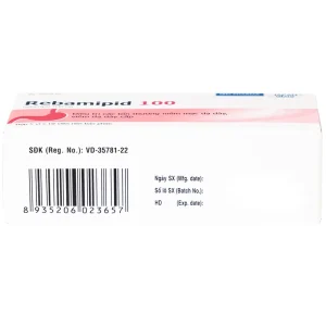 Thuốc Rebamipid 100 DHG điều trị loét dạ dày (5 vỉ x 10 viên)