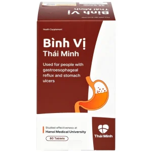 Viên uống Bình Vị Thái Minh hỗ trợ giảm acid dịch vị, giúp bảo vệ niêm mạc dạ dày (80 viên)