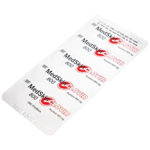 Thuốc MedSkin Clovir 800 DHG điều trị nhiễm virus Herpes simplex, bệnh thủy đậu, viêm phổi do Zona (3 vỉ x 10 viên)