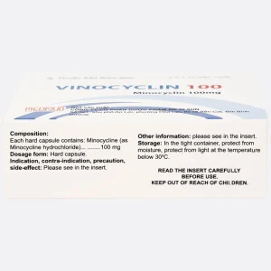 Thuốc Vinocyclin 100 Medisun điều trị mụn trứng cá, nhiễm trùng đường hô hấp (3 vỉ x 10 viên)