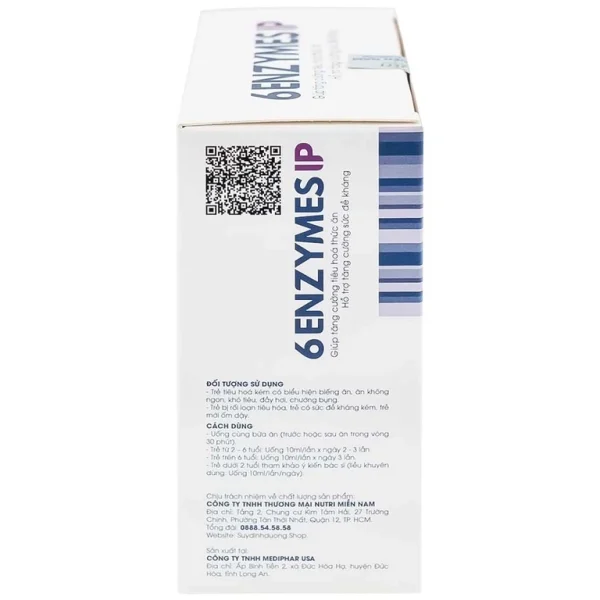 Dung dịch 6Enzymes IP Mediphar USA giúp tăng cường tiêu hoá thức ăn (4 vỉ x 5 ống x 10ml)