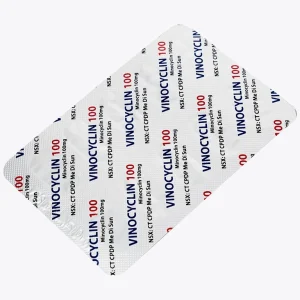 Thuốc Vinocyclin 100 Medisun điều trị mụn trứng cá, nhiễm trùng đường hô hấp (3 vỉ x 10 viên)