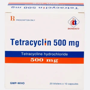 Thuốc Tetracyclin 500mg Domesco điều trị nhiễm khuẩn do vi khuẩn nhạy cảm (20 vỉ x 10 viên)
