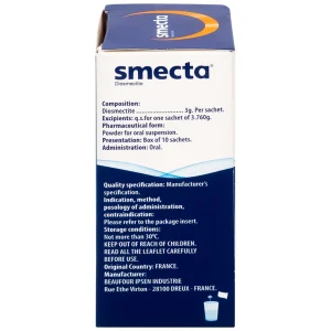 Thuốc bột Smecta Beaufour Ipsen hương cam & vani điều trị tiêu chảy, bảo vệ niêm mạc tiêu hoá (10 gói)