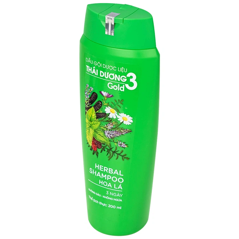Dầu gội dược liệu Thái Dương 3 hương lá sạch gàu mà vẫn suôn mềm (200ml)
