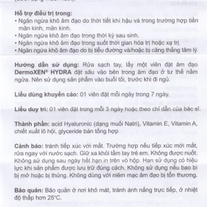 Viên đặt âm đạo DermoXEN® HYDRA Ekuberg Pharma làm ẩm, bảo vệ và làm mềm, giảm kích ứng (1 vỉ x 7 viên)