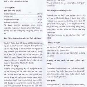 Viên nhai Gastavit Apipharma dùng cho trào ngược dạ dày thực quản (24 viên)