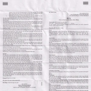 Thuốc HCQ 200mg Zydus phòng ngừa hoặc điều trị sốt rét cấp tính (10 vỉ x 10 viên)