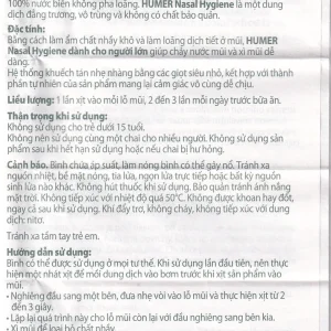 Dung dịch xịt mũi Humer 150 Nose Hygiene Urgo dùng để vệ sinh khoang mũi