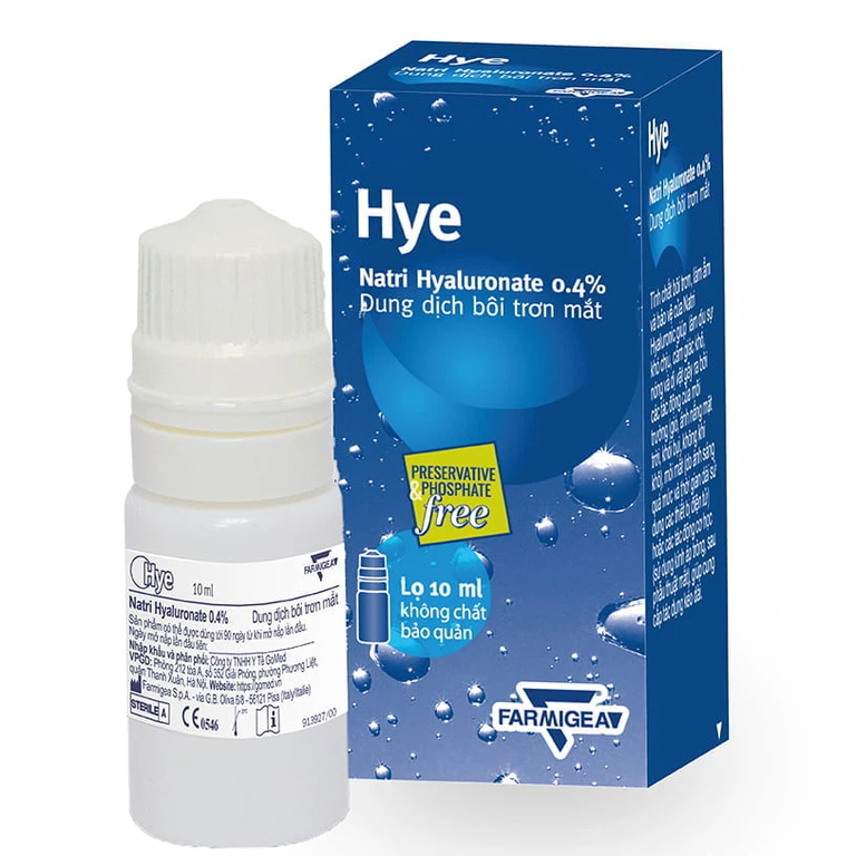Dung dịch bôi trơn mắt Hye 10ml Farmigea giúp làm ẩm và bôi trơn mắt, giảm khô mắt