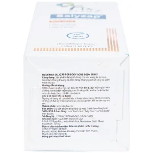 Xịt trị mụn Fixderma Salyzap for Body Acne Body Spray làm thông thoáng lỗ chân lông (50ml)