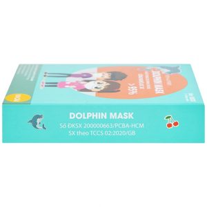 Khẩu trang 3D trẻ em Dolphin Mask 4 lớp ngăn giọt bắn, vi khuẩn, khói bụi (10 cái)